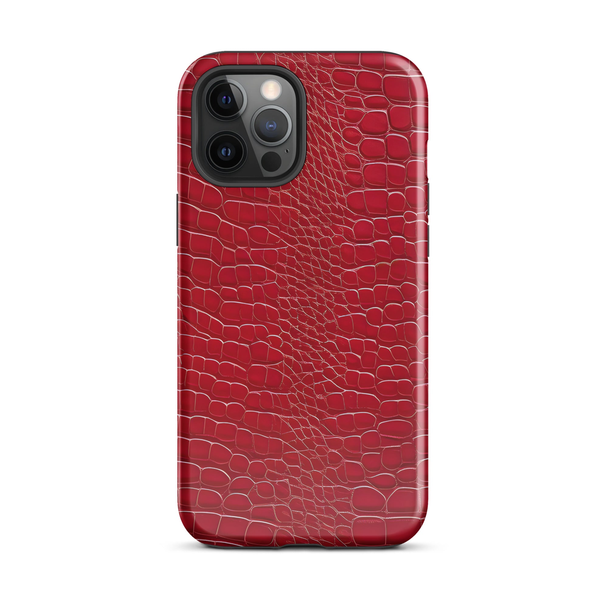 CV2 Boutique Luxury Look Faux Red Crocodile Phone Case Compatible With iPhone®