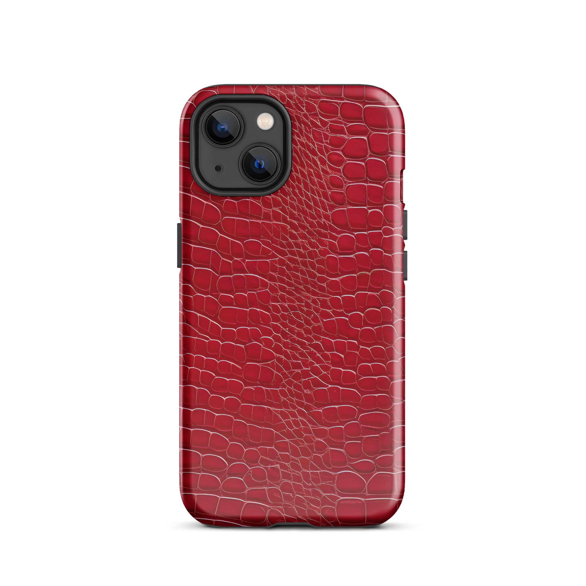 CV2 Boutique Luxury Look Faux Red Crocodile Phone Case Compatible With iPhone®