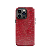 CV2 Boutique Luxury Look Faux Red Crocodile Phone Case Compatible With iPhone®