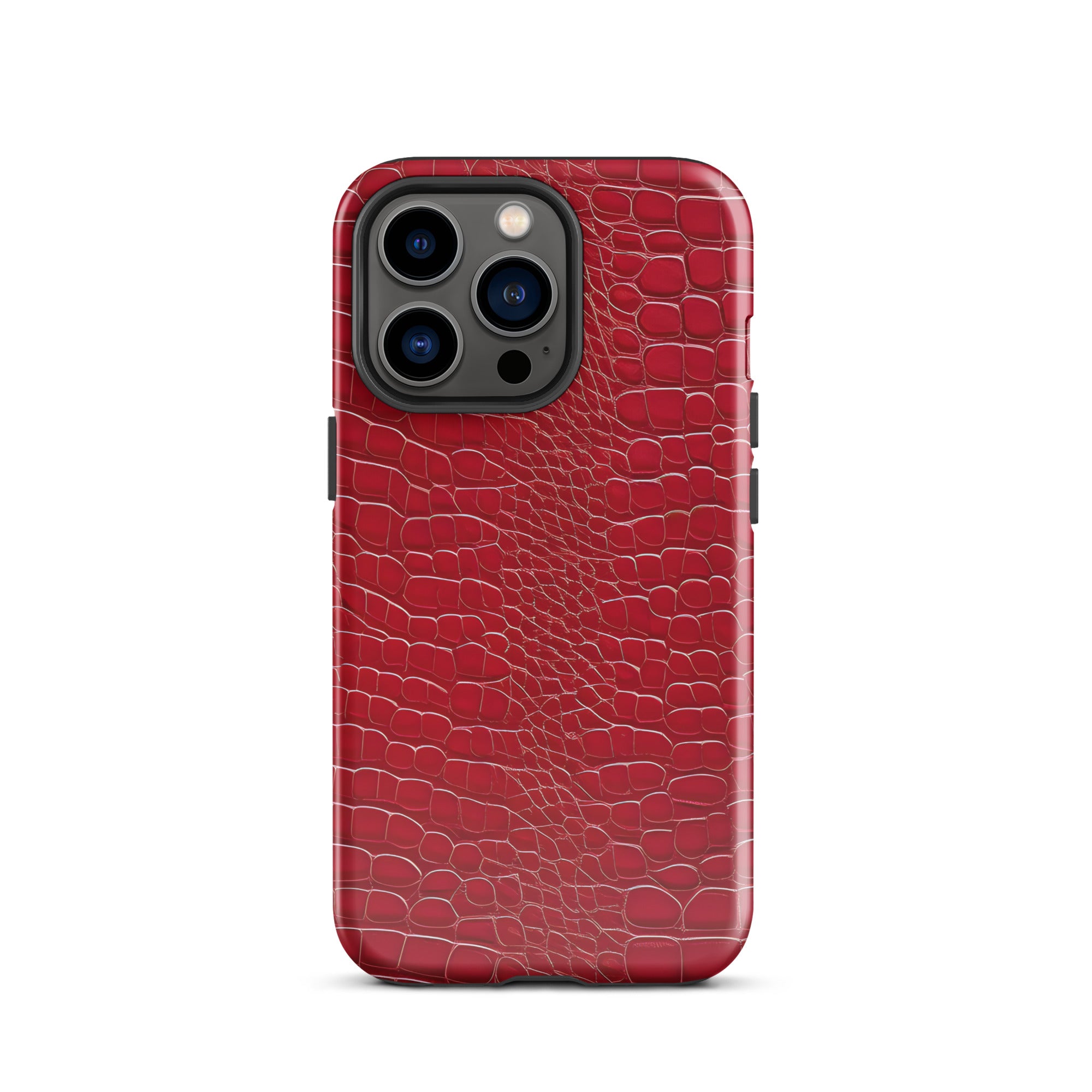 CV2 Boutique Luxury Look Faux Red Crocodile Phone Case Compatible With iPhone®