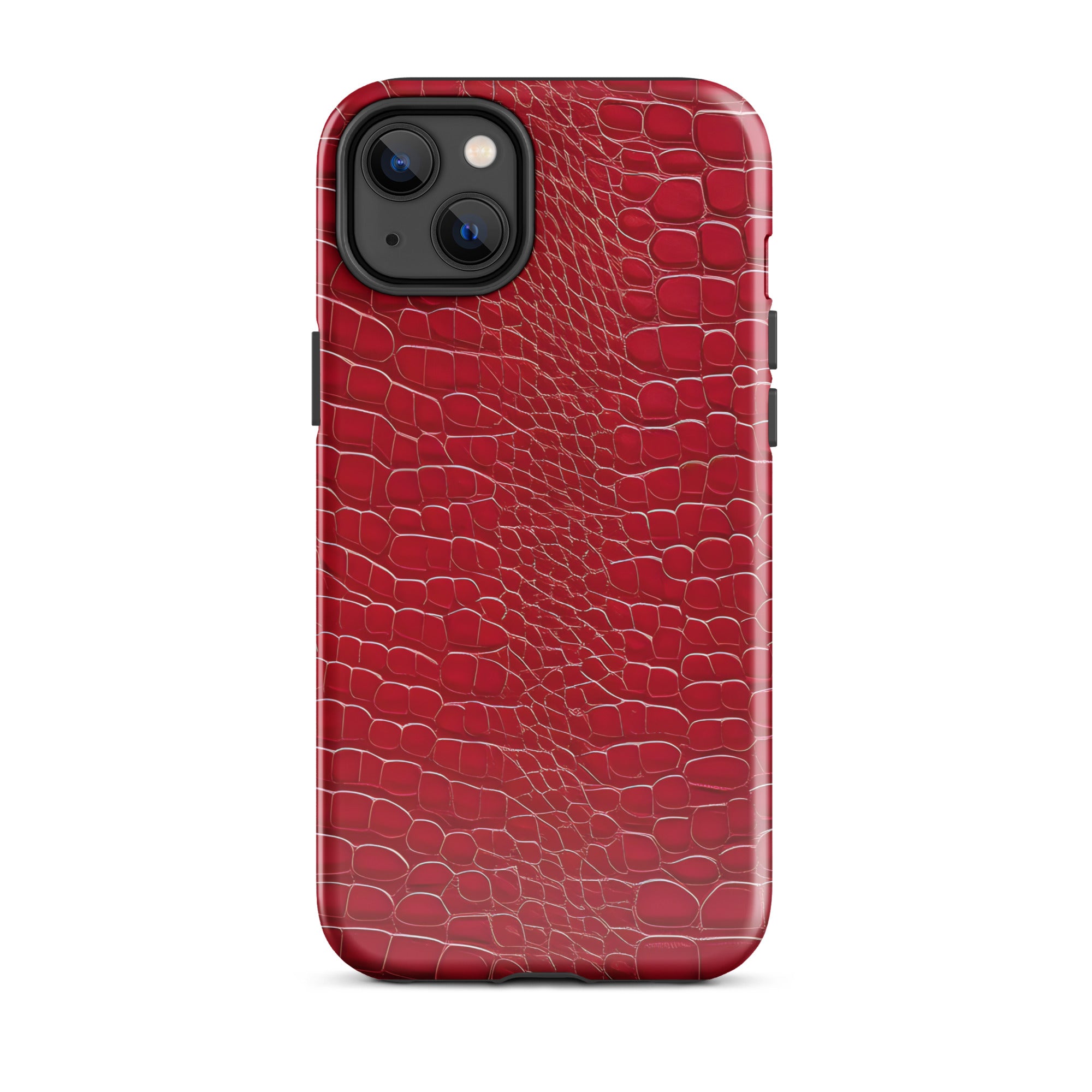 CV2 Boutique Luxury Look Faux Red Crocodile Phone Case Compatible With iPhone®