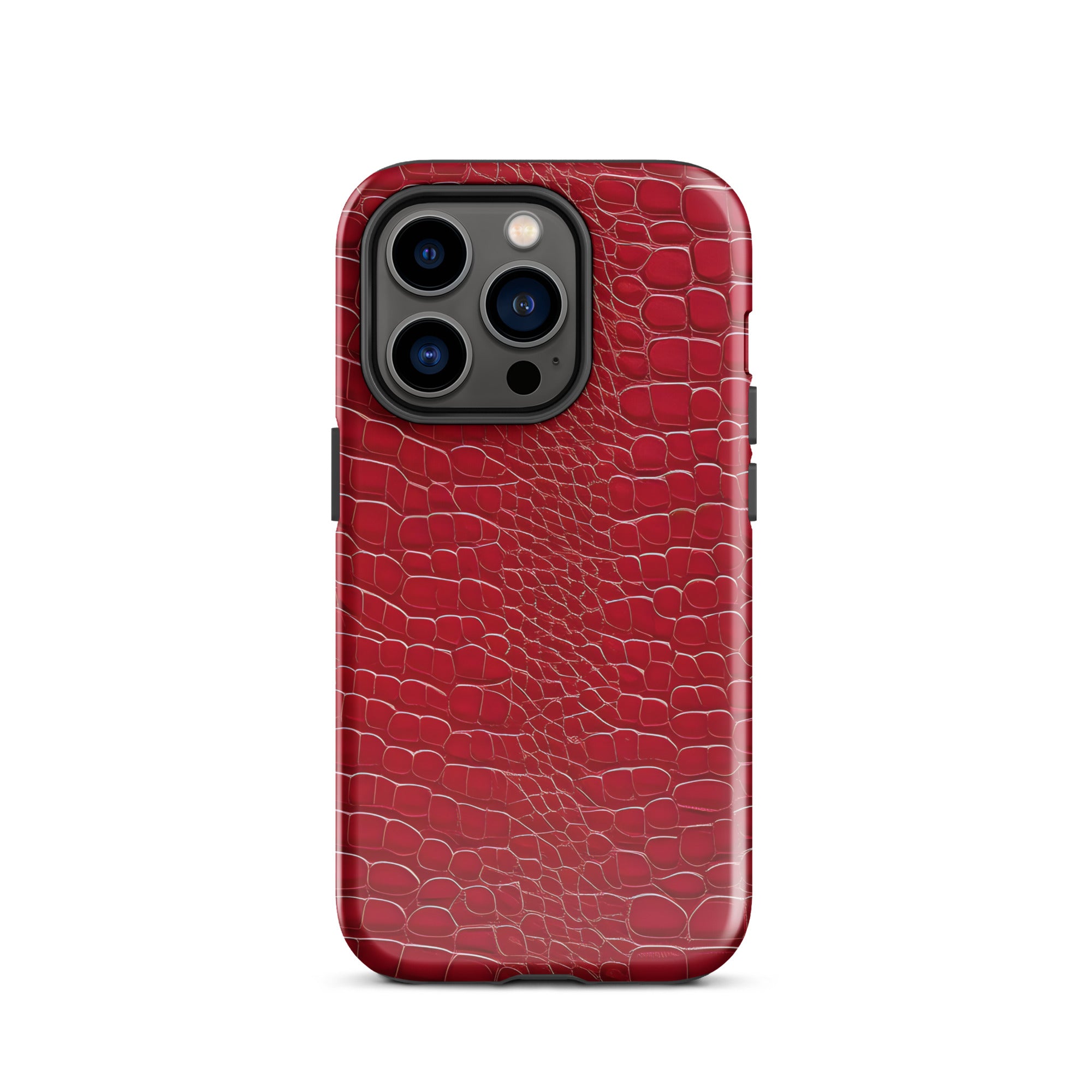 CV2 Boutique Luxury Look Faux Red Crocodile Phone Case Compatible With iPhone®
