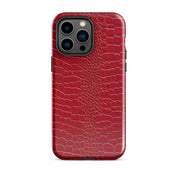 CV2 Boutique Luxury Look Faux Red Crocodile Phone Case Compatible With iPhone®