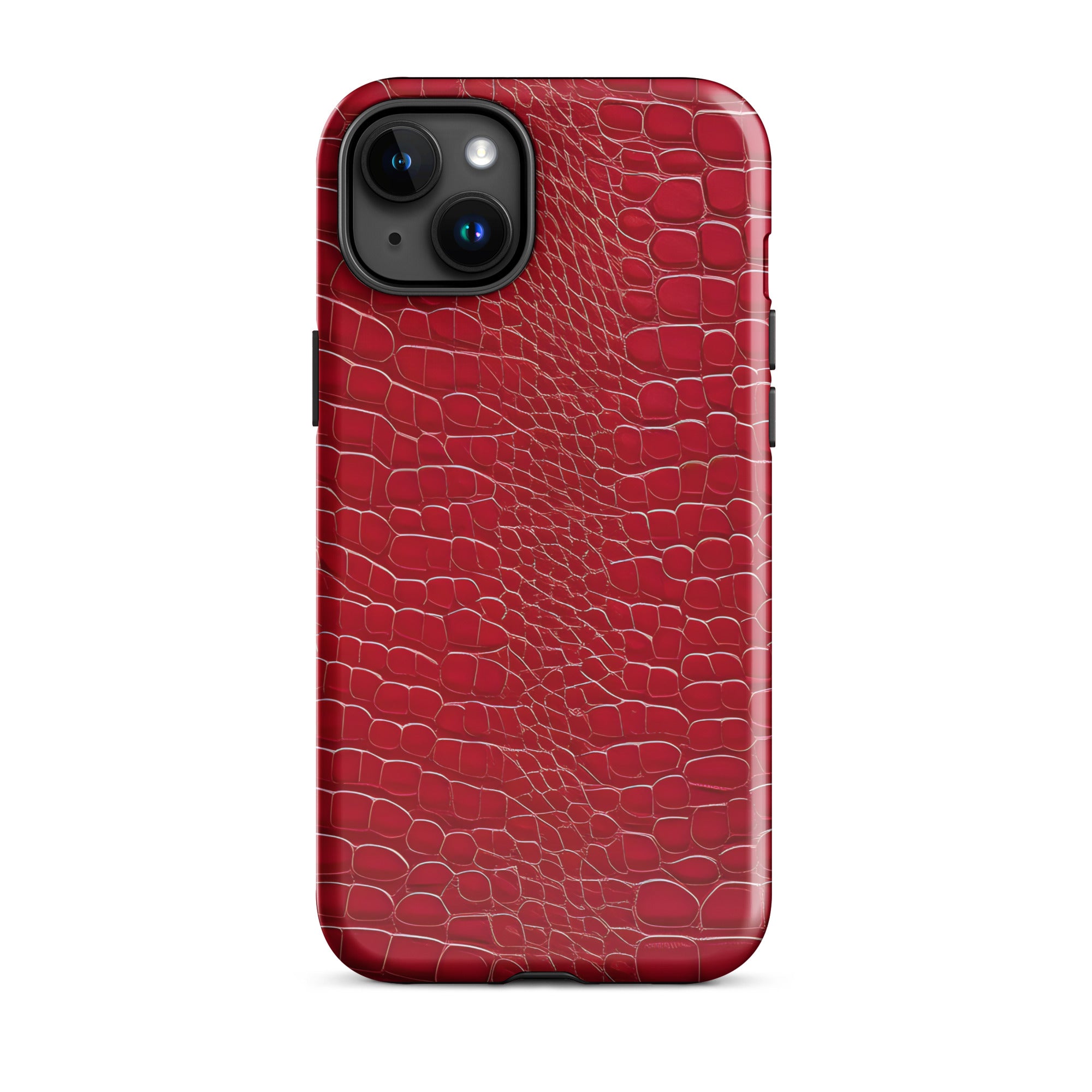 CV2 Boutique Luxury Look Faux Red Crocodile Phone Case Compatible With iPhone®