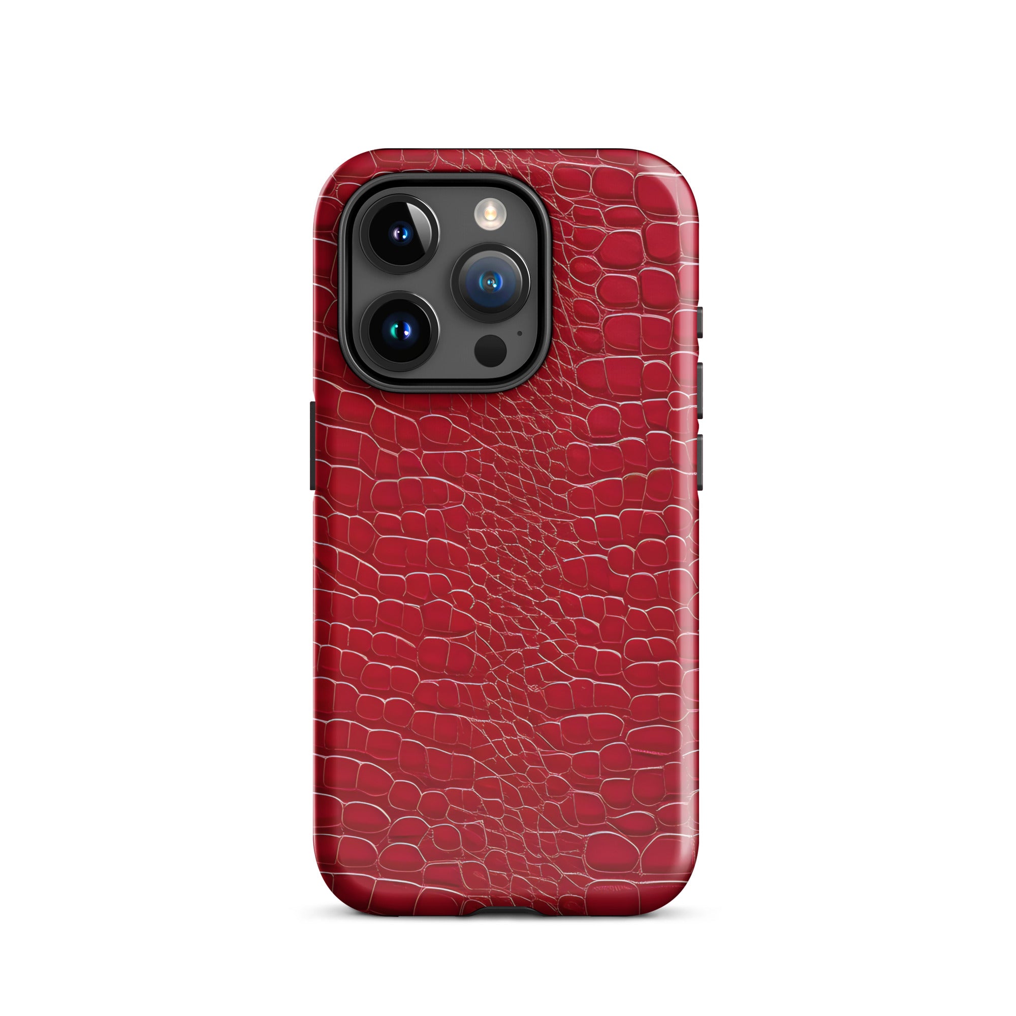 CV2 Boutique Luxury Look Faux Red Crocodile Phone Case Compatible With iPhone®