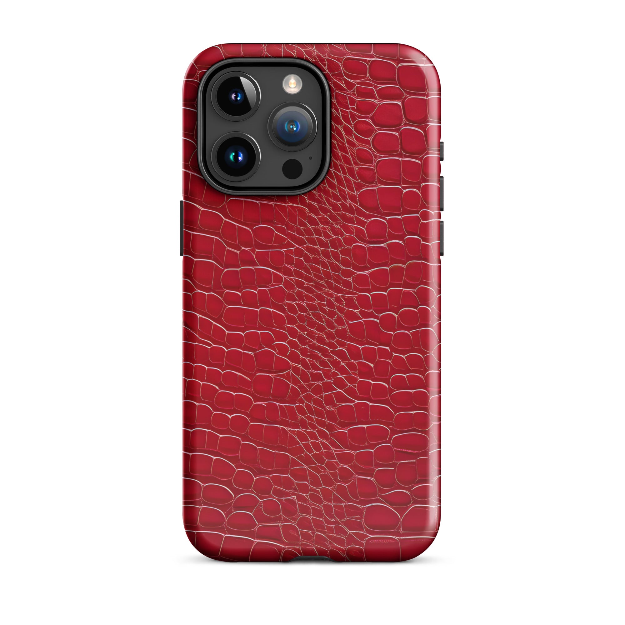 CV2 Boutique Luxury Look Faux Red Crocodile Phone Case Compatible With iPhone®