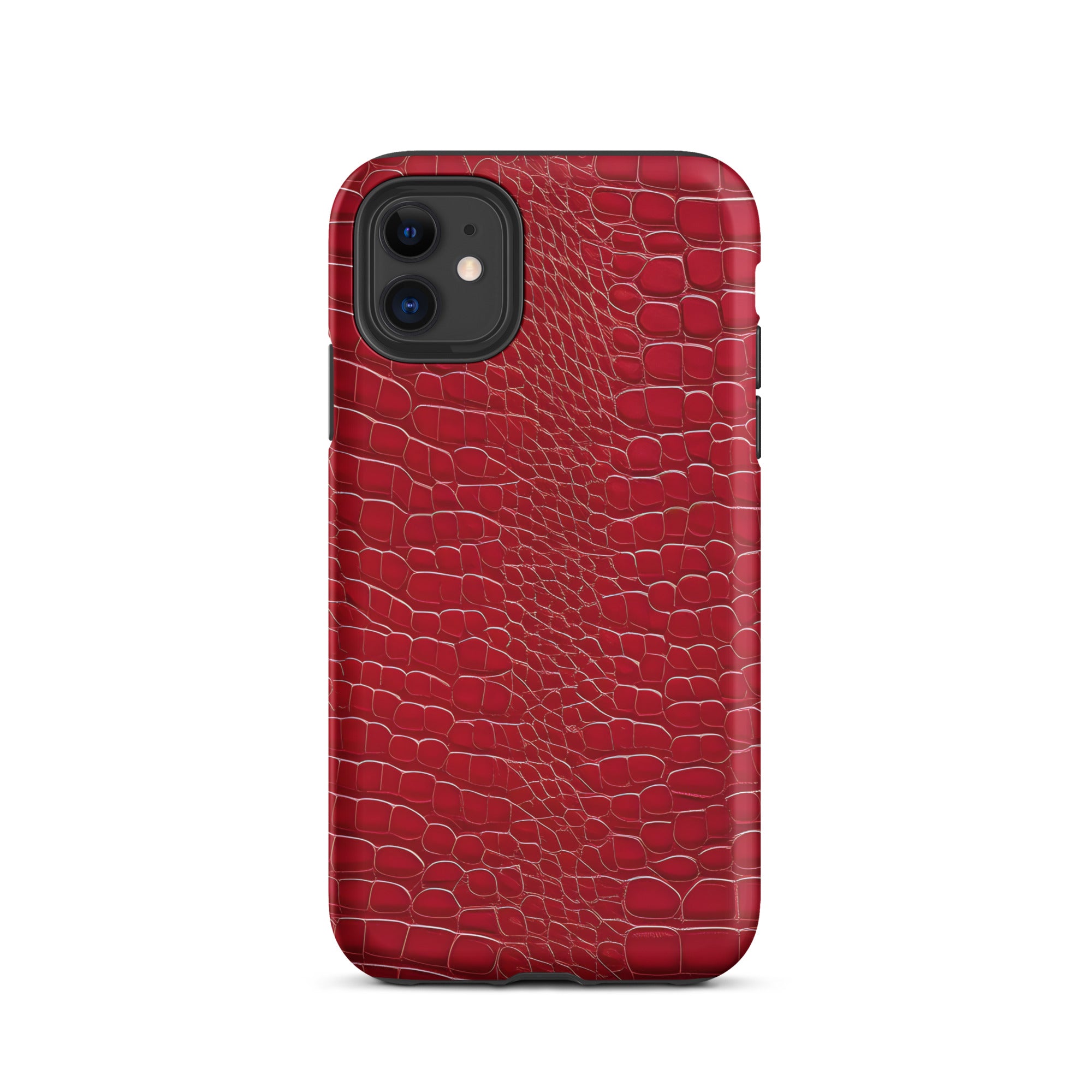 CV2 Boutique Luxury Look Faux Red Crocodile Phone Case Compatible With iPhone®