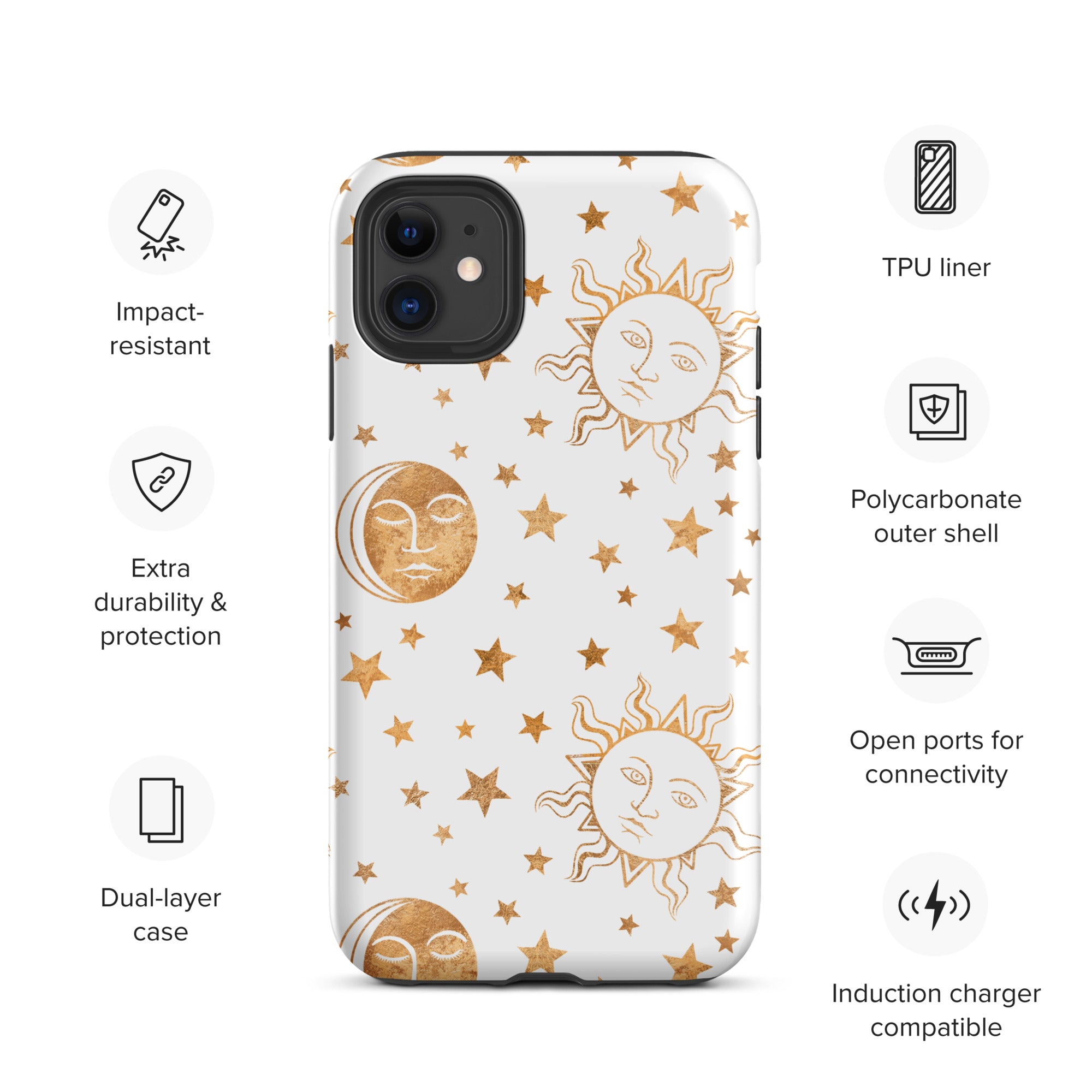 Beautiful Sun Moon And Stars Phone Case Compatible With iPhone®