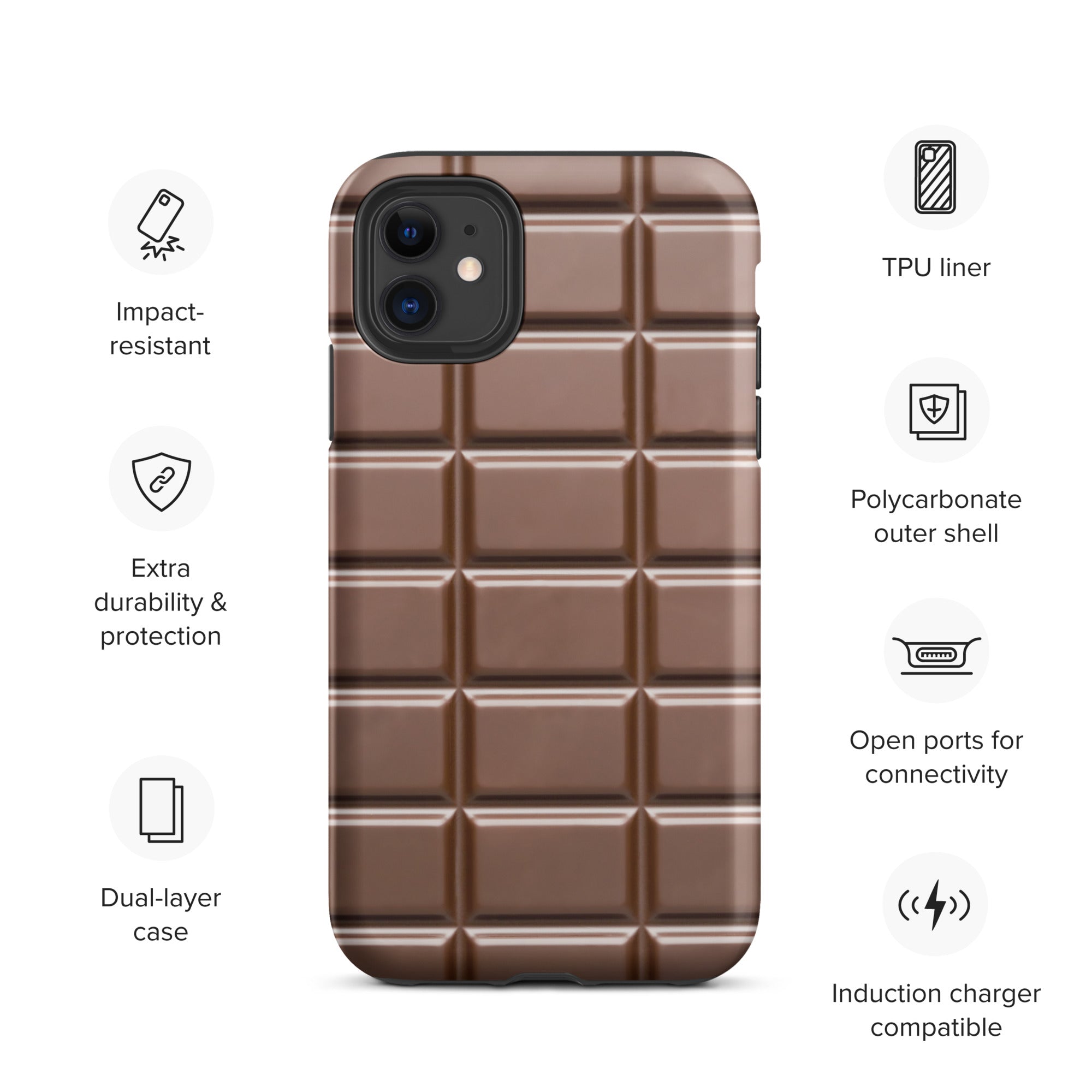 Funny Chocolate Bar Phone Case Compatible With iPhone®