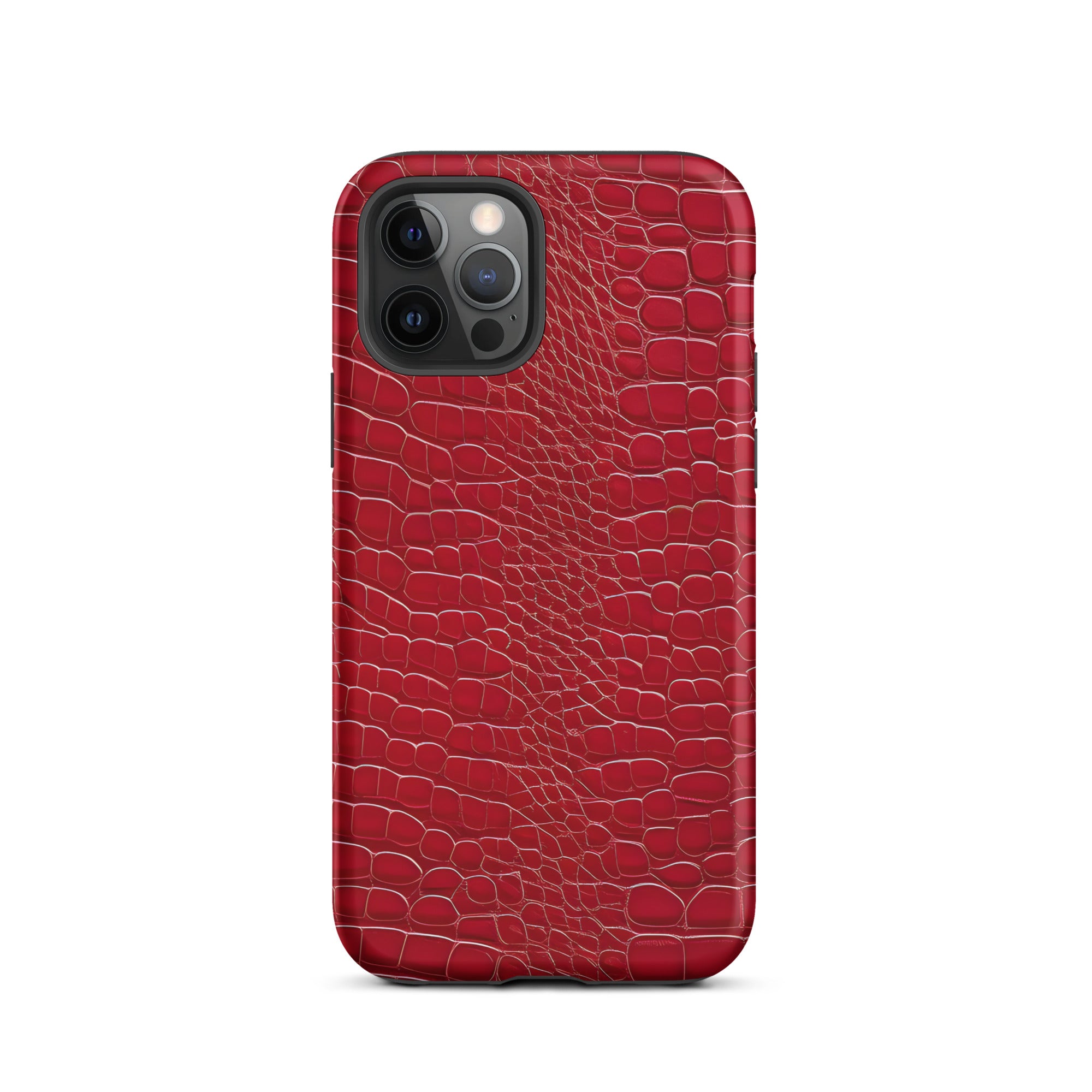 CV2 Boutique Luxury Look Faux Red Crocodile Phone Case Compatible With iPhone®