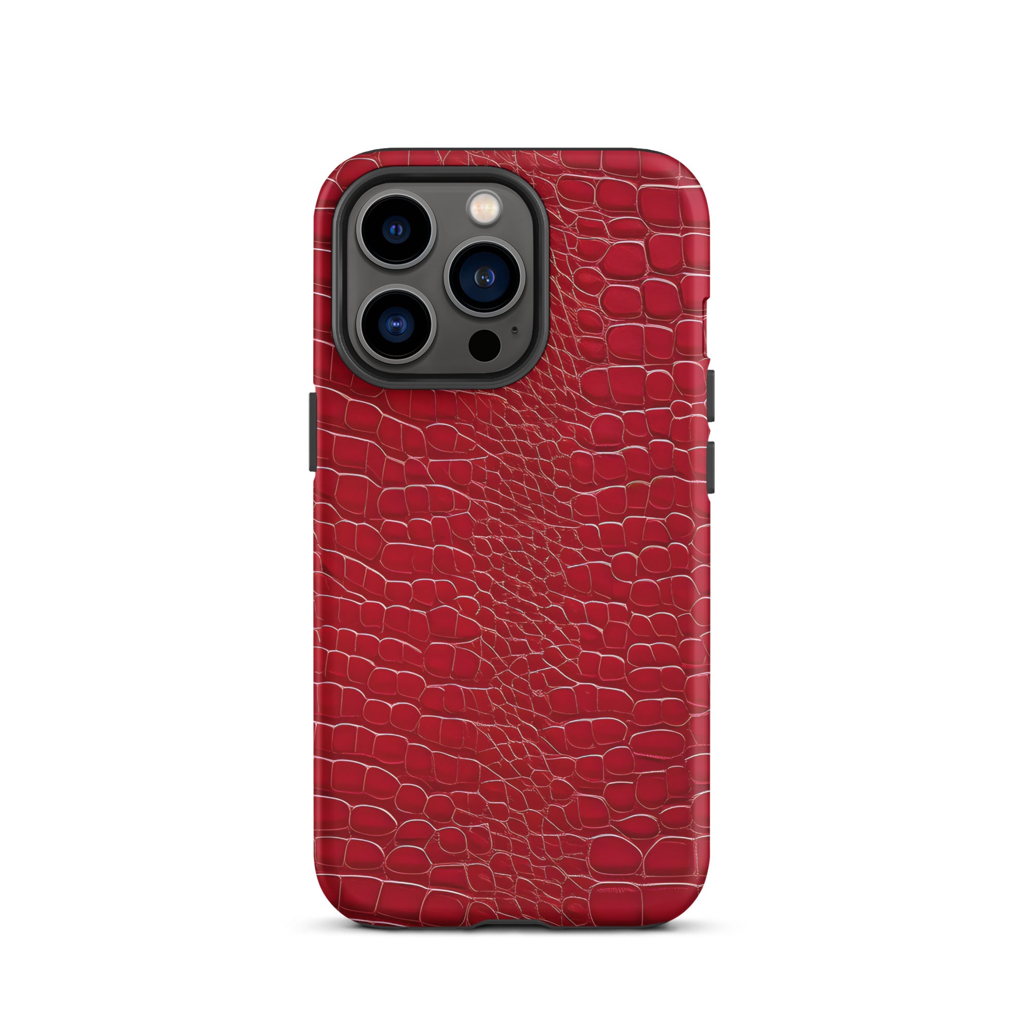 CV2 Boutique Luxury Look Faux Red Crocodile Phone Case Compatible With iPhone®