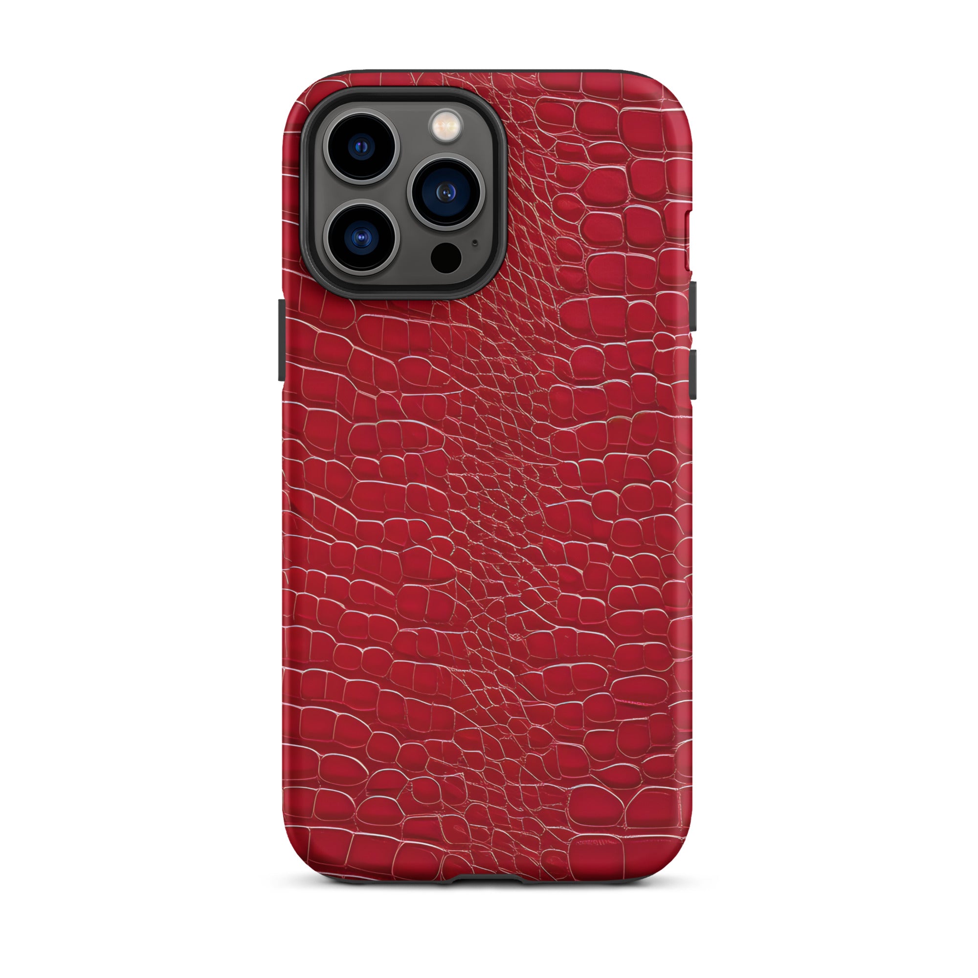 CV2 Boutique Luxury Look Faux Red Crocodile Phone Case Compatible With iPhone®