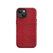 CV2 Boutique Luxury Look Faux Red Crocodile Phone Case Compatible With iPhone®
