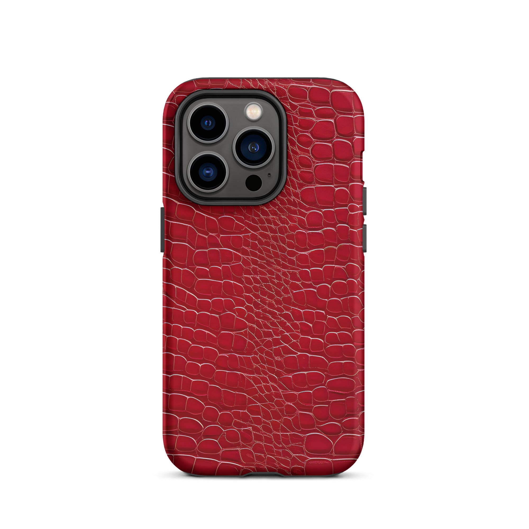 CV2 Boutique Luxury Look Faux Red Crocodile Phone Case Compatible With iPhone®