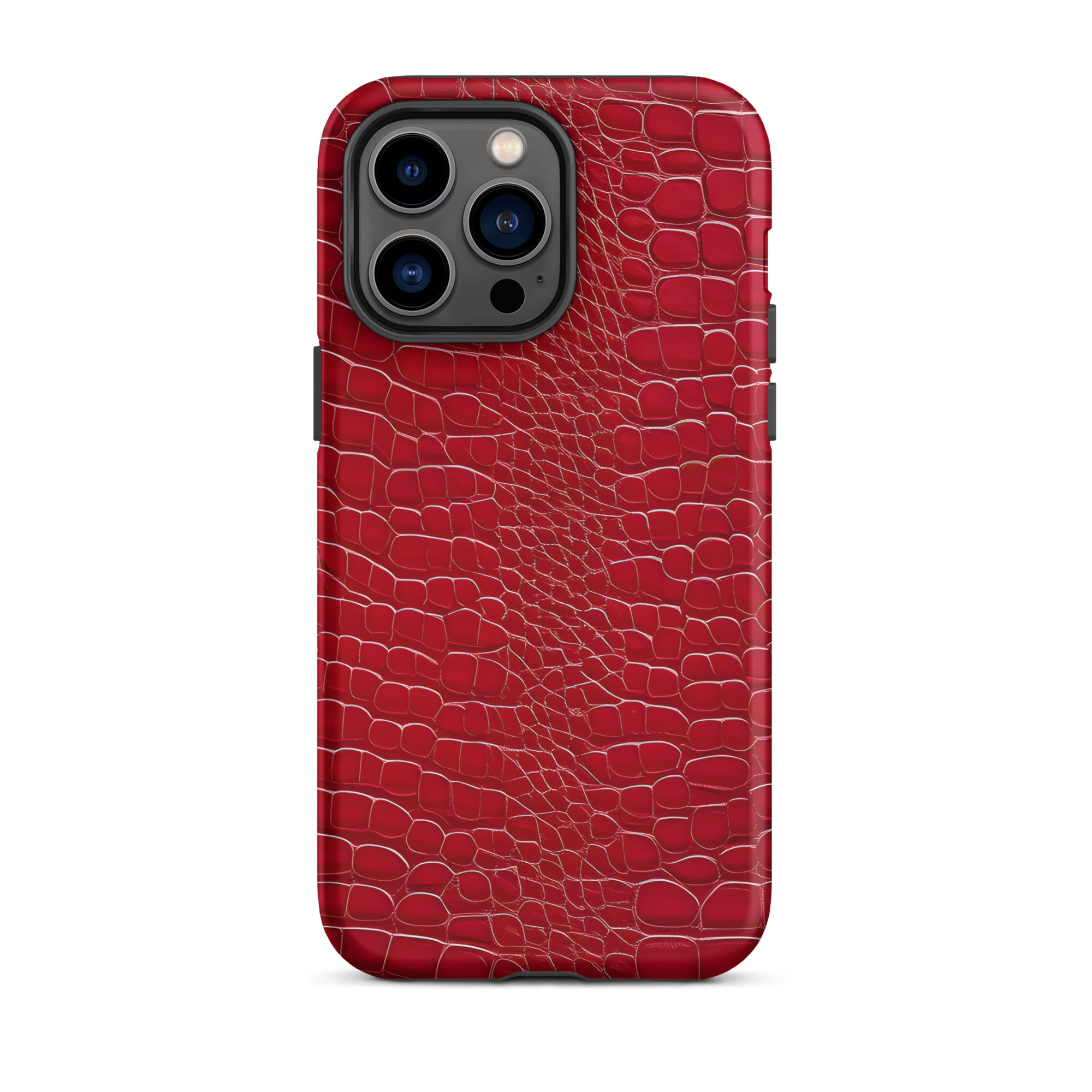 CV2 Boutique Luxury Look Faux Red Crocodile Phone Case Compatible With iPhone®