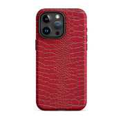 CV2 Boutique Luxury Look Faux Red Crocodile Phone Case Compatible With iPhone®