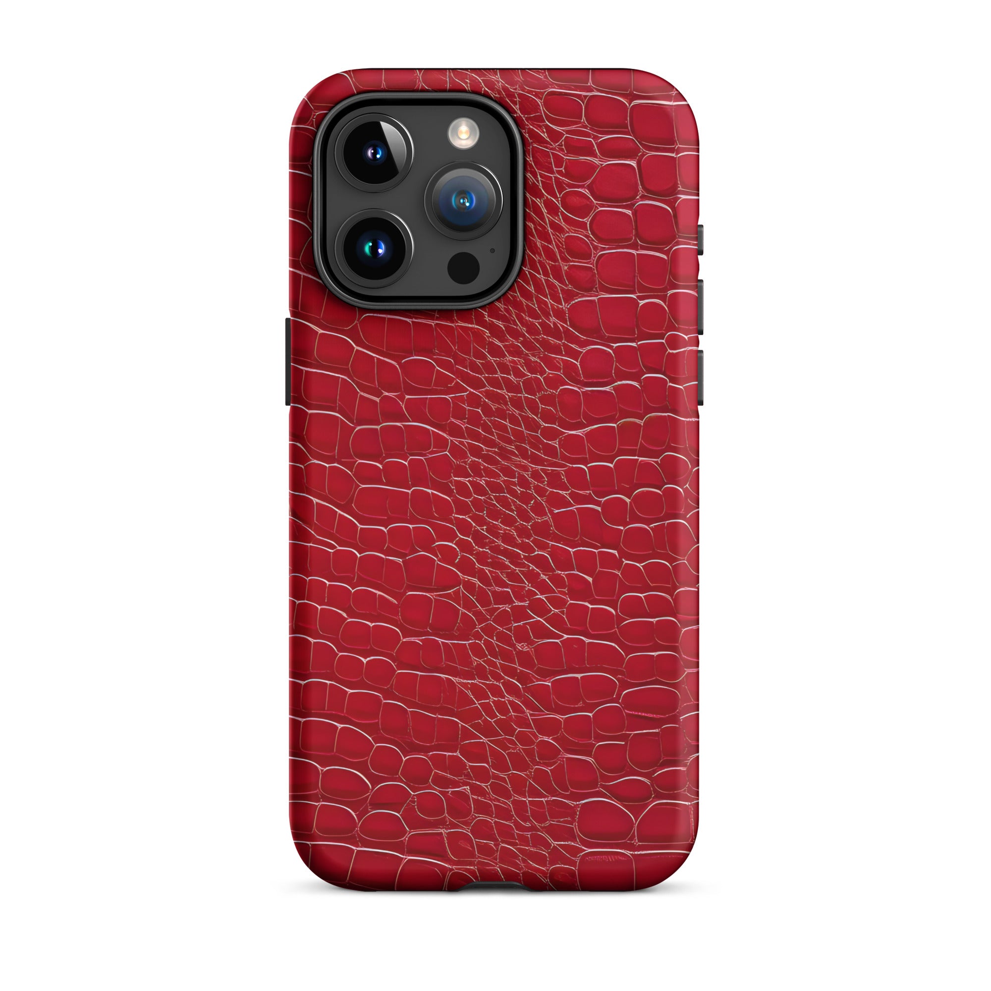 CV2 Boutique Luxury Look Faux Red Crocodile Phone Case Compatible With iPhone®