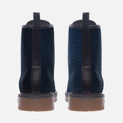 High-Quality Blue Faux Leather Lightweight Boots