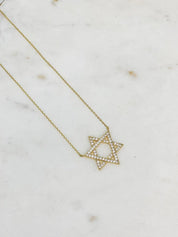 PREORDER: Star of David Cubic Zirconia Pendant Necklaces in Two Colors