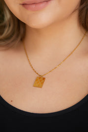Checkered Pendant Necklace