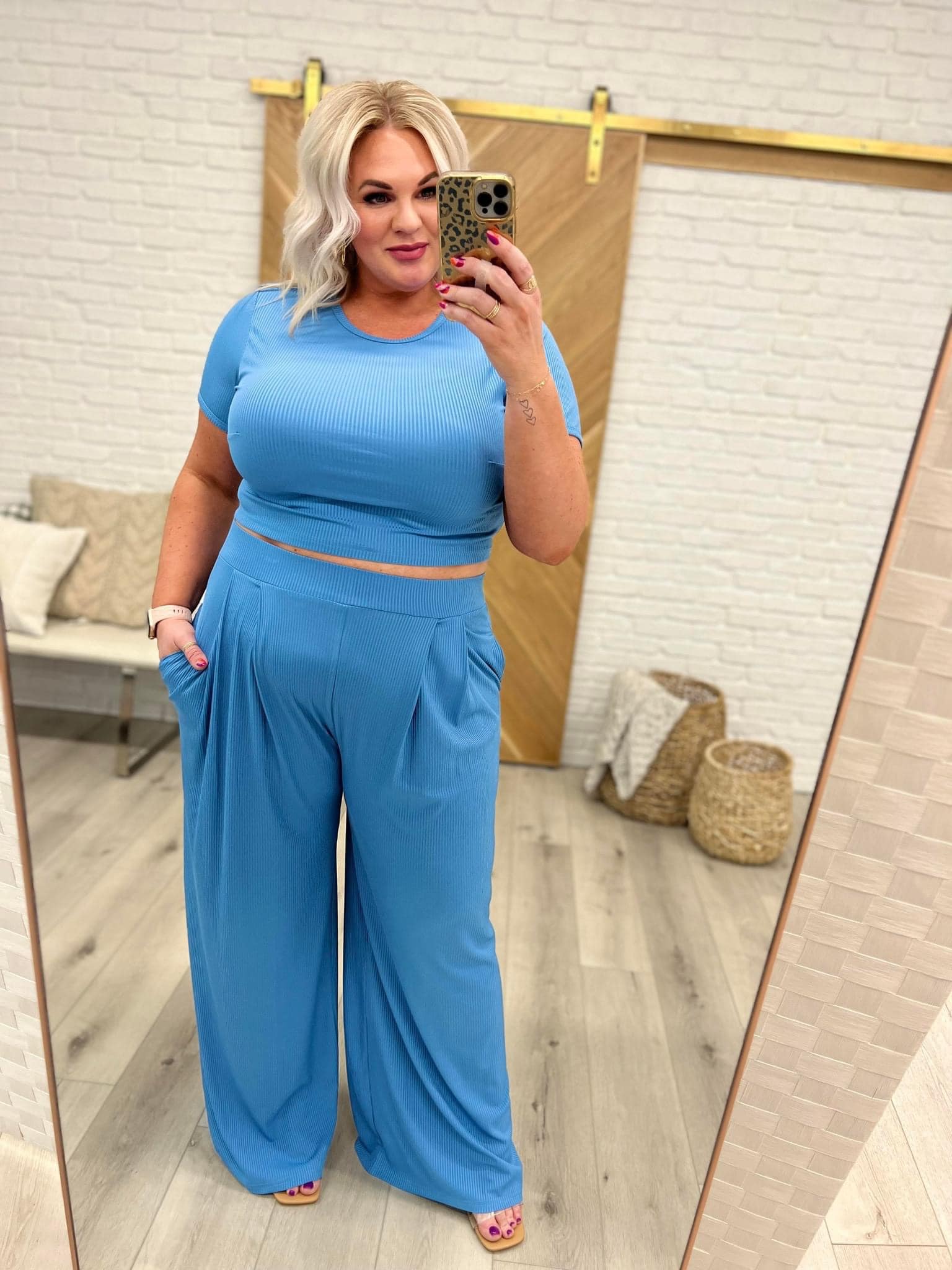 Full Length Cropped Lounge Set in Four Colors