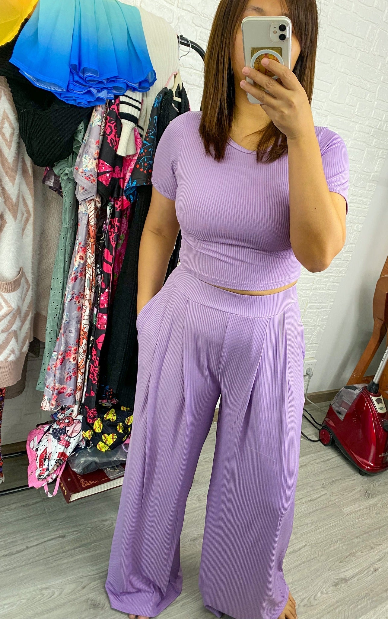 Full Length Cropped Lounge Set in Four Colors