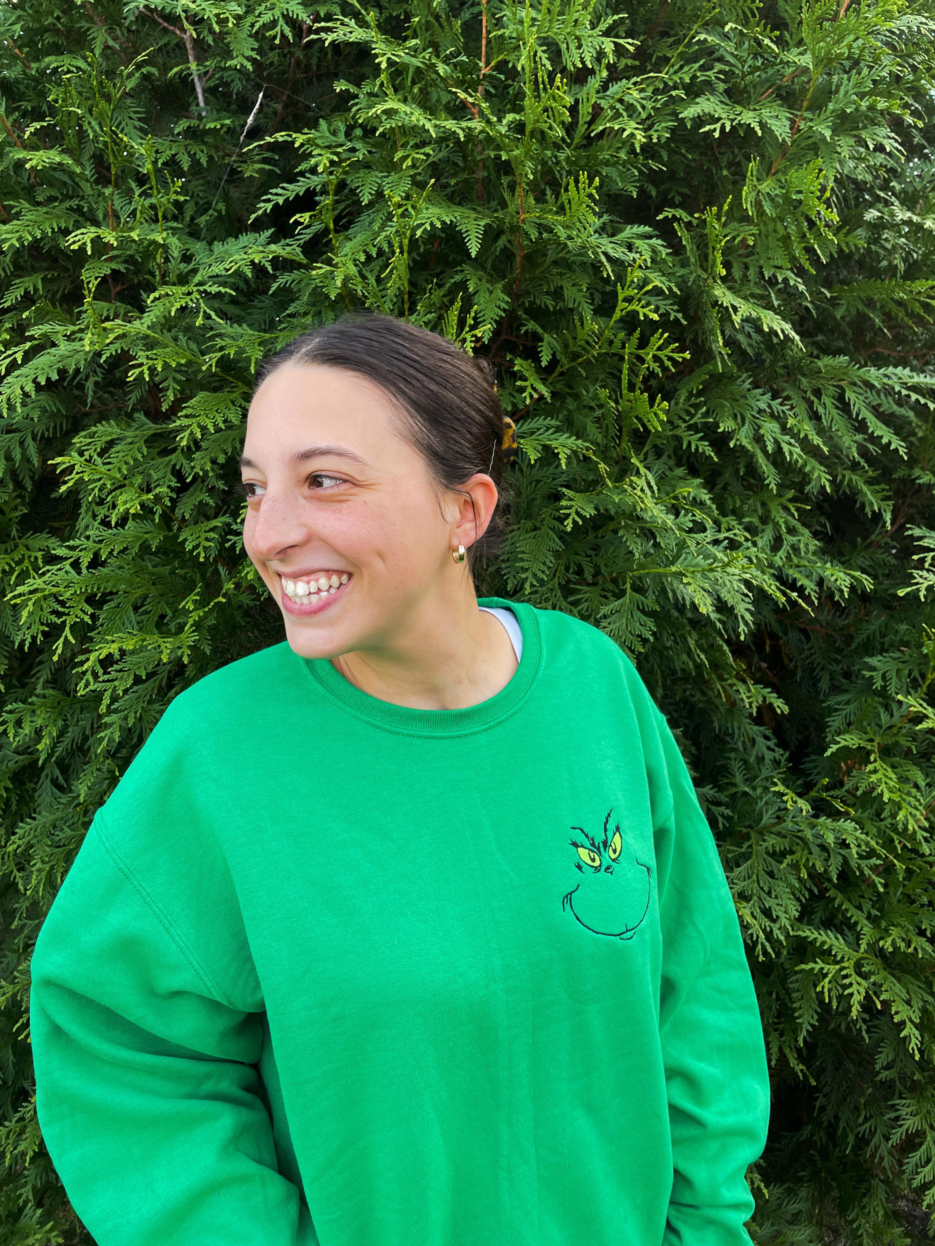 PREORDER: Embroidered Green Face Sweatshirt