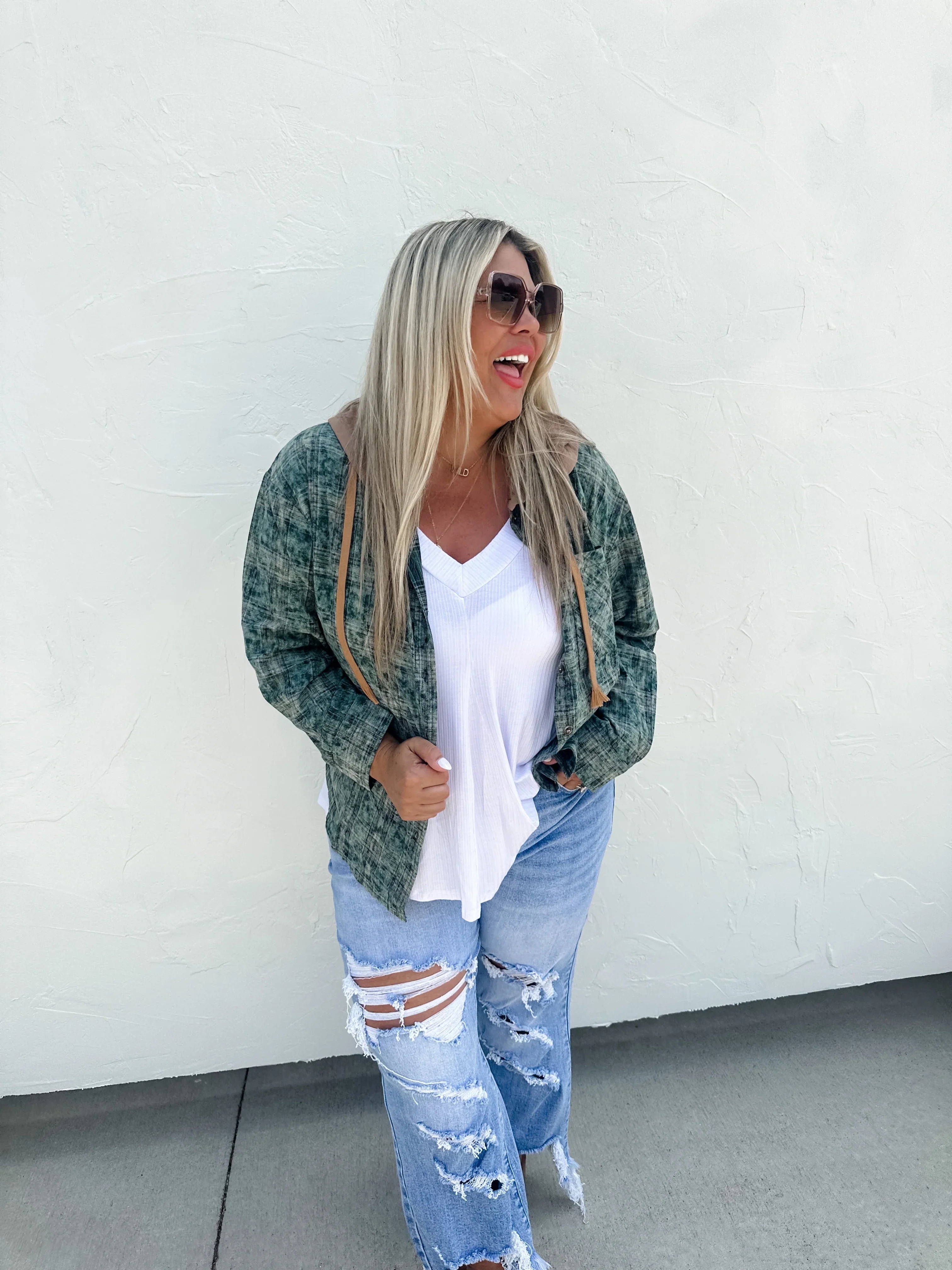 PREORDER: Vivi Plaid Hoodie Top in Six Colors