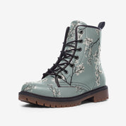 Blue Floral Casual Faux Leather Lightweight Boots