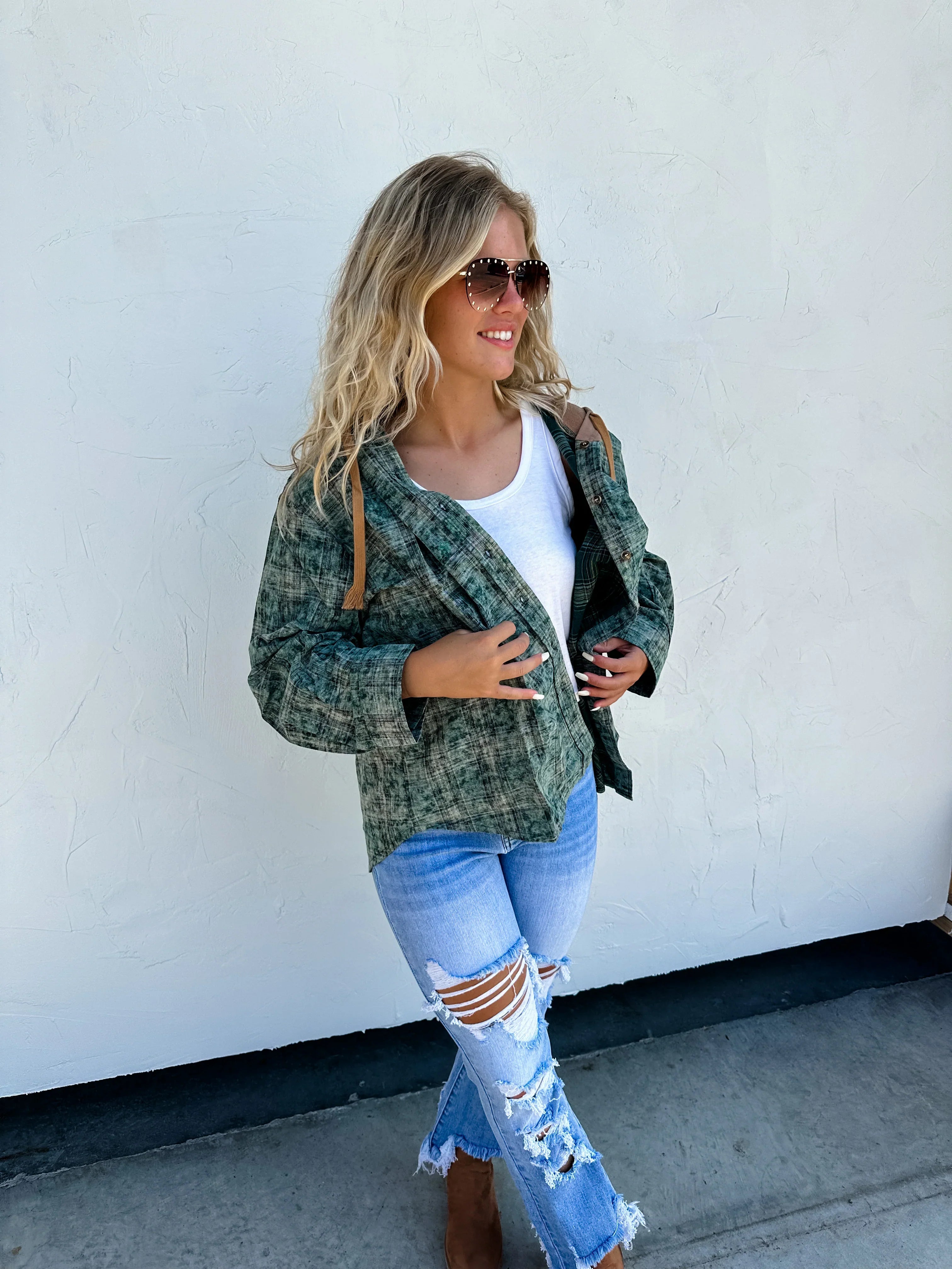 PREORDER: Vivi Plaid Hoodie Top in Six Colors