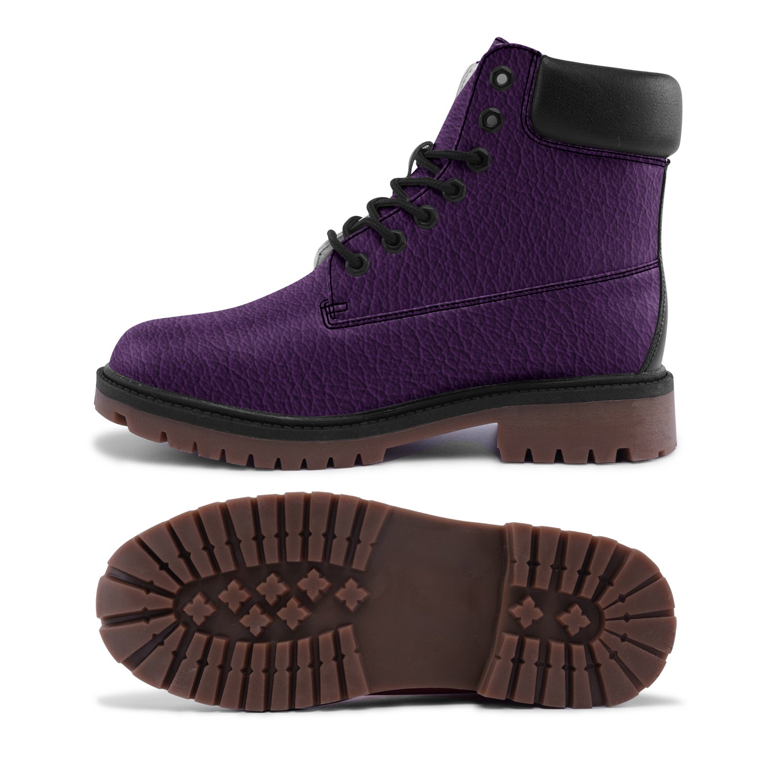 Premium Unisex Lightweight Purple Faux Leather Chukka Boots