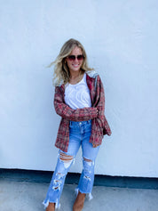 PREORDER: Vivi Plaid Hoodie Top in Six Colors