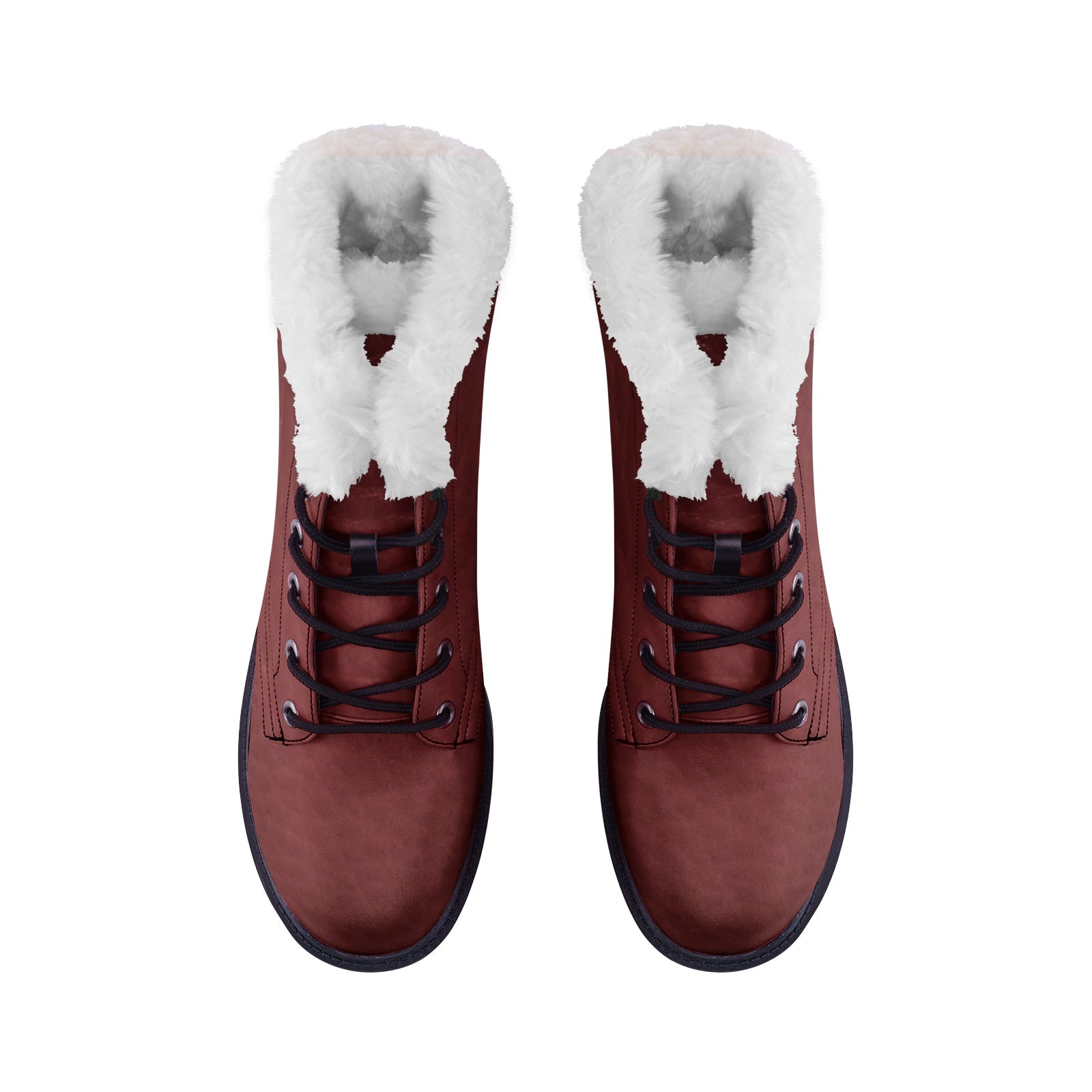 Red Faux Leather Chukka Boots Lace Up Winter Boots Unisex