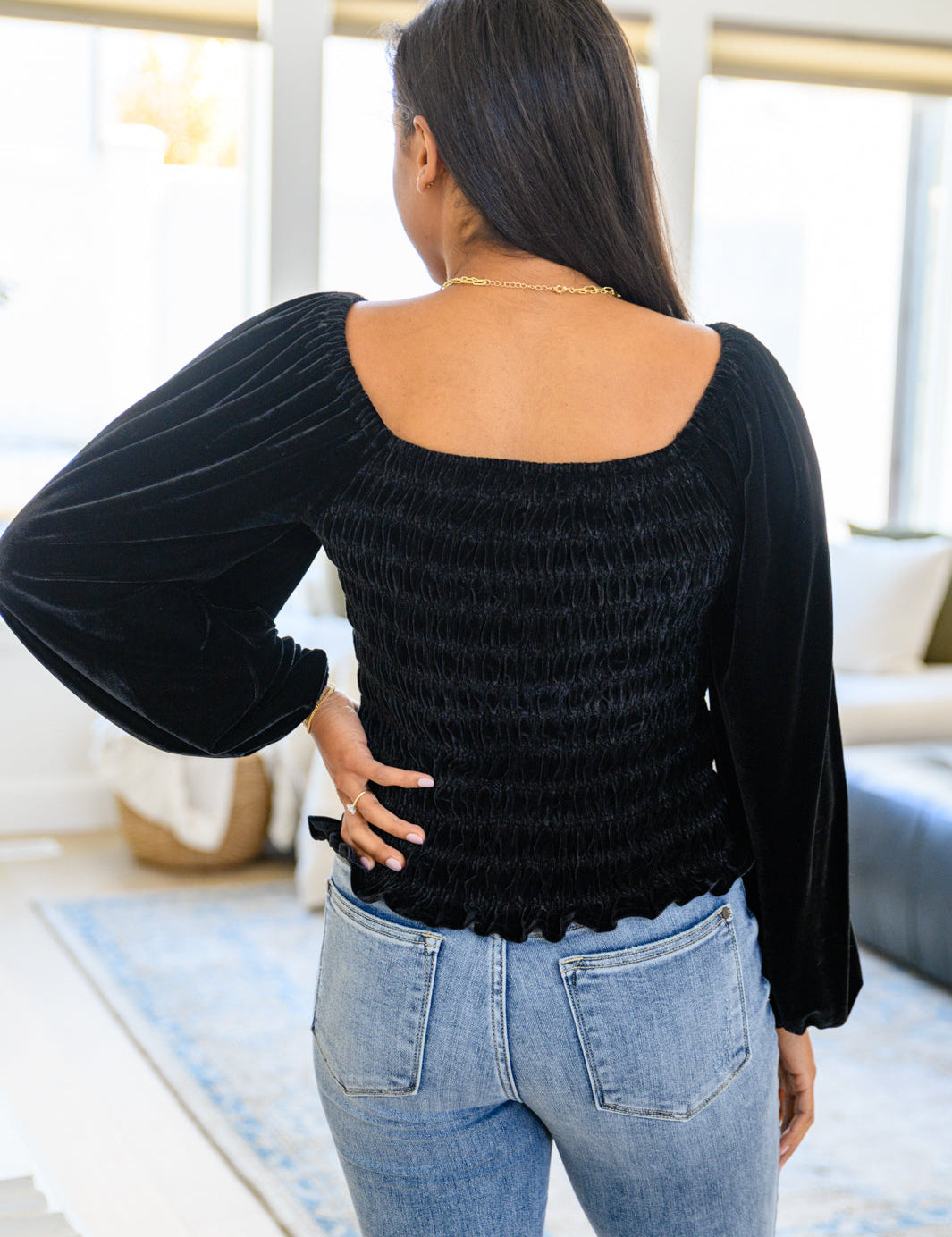 BelieveInMiraclesSmockedVelvetTopInBlack4.jpg