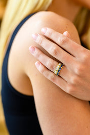 Mariana Hand Crafted Blue Cross Ring