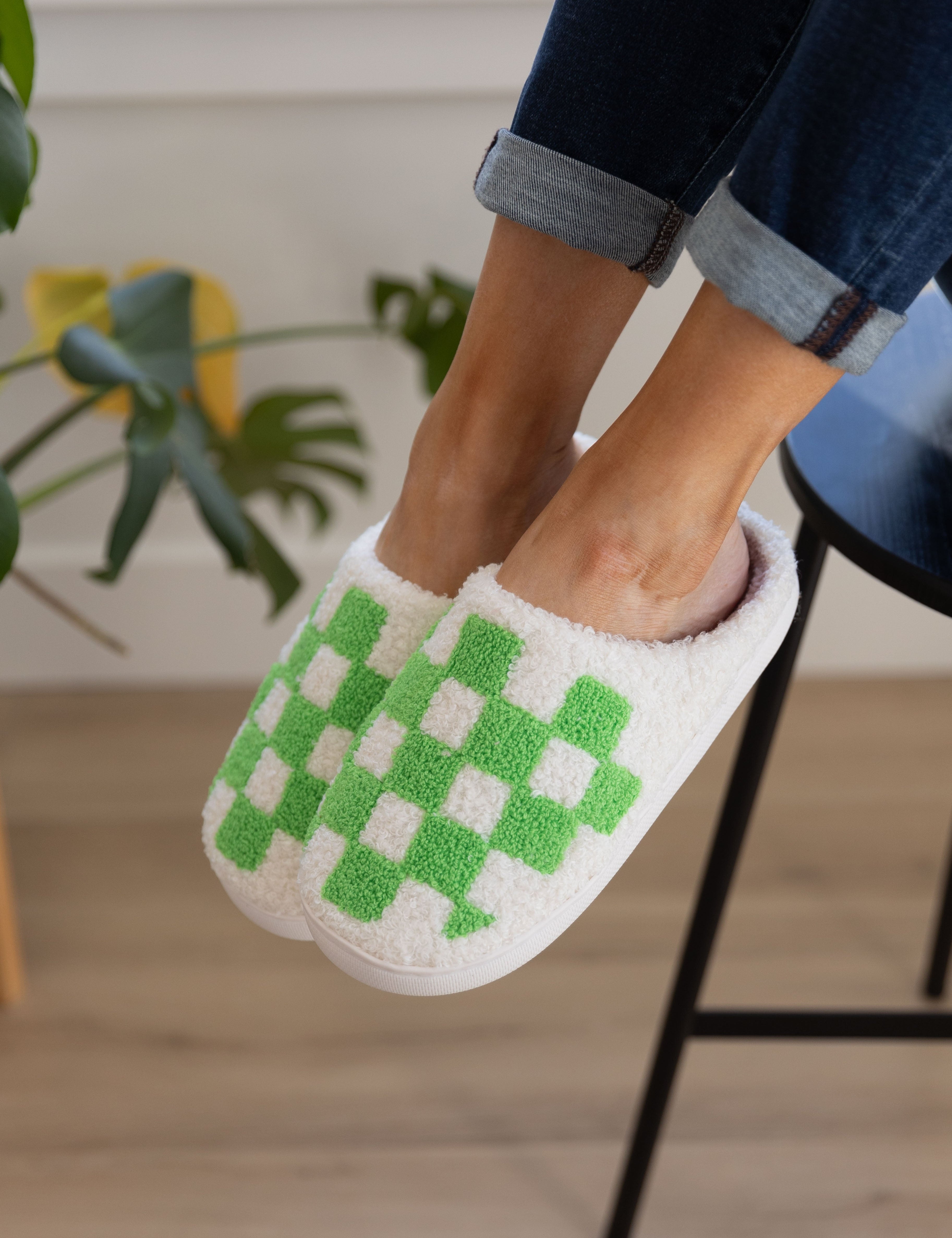 CheckeredOutSlippersinGreen1.jpg
