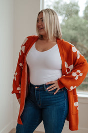Enough Anyways Floral Cardigan in Burnt Orange