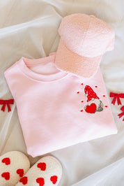 PREORDER: Valentine Gnome Embroidered Sweatshirt