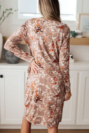 Honey Do I Ever Faux Wrap Dress in Taupe