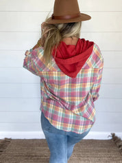 PREORDER: Vivi Plaid Hoodie Top in Six Colors