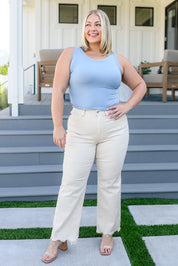 Just One More Ribbed Tank in Light Blue