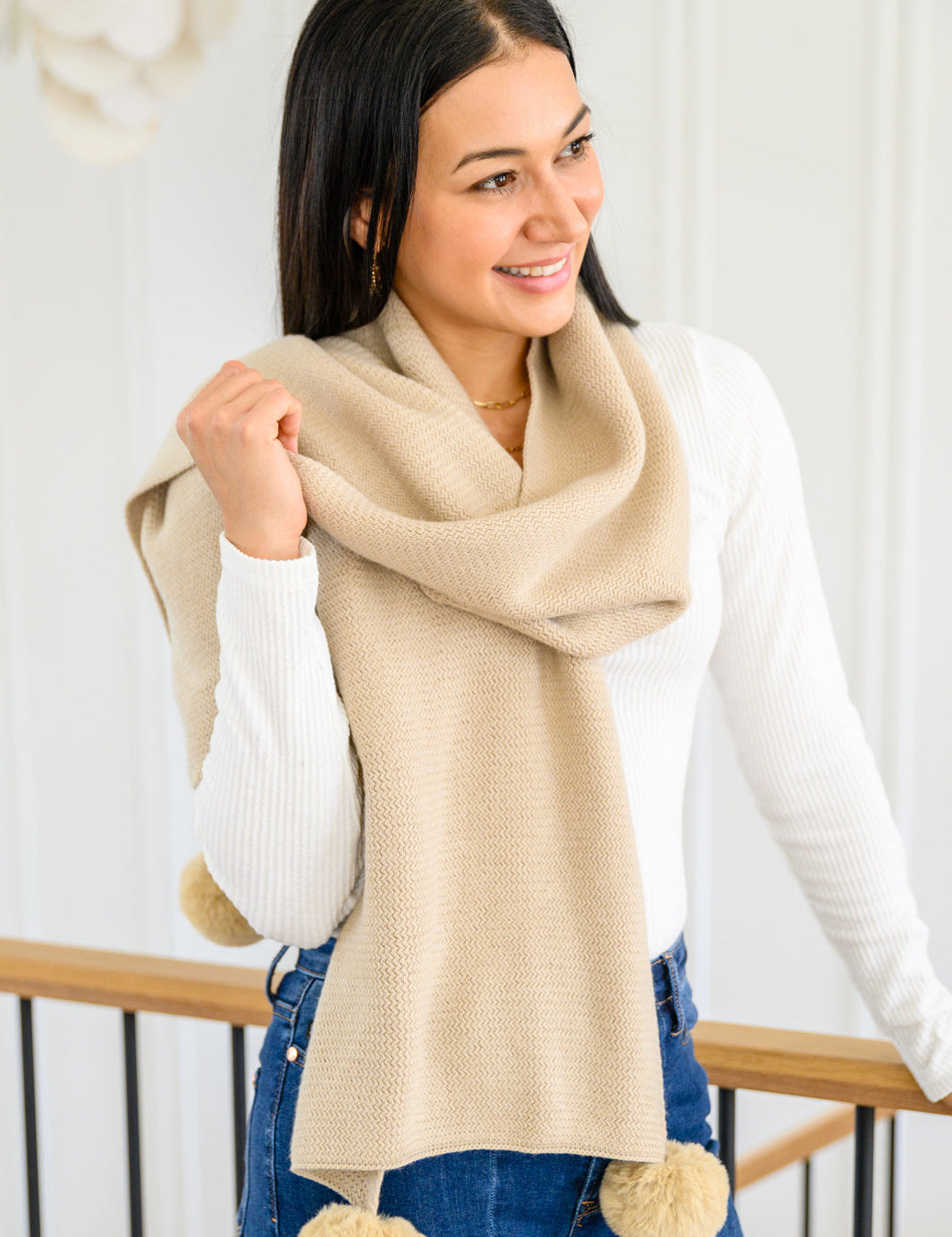 KnittedFuzzyPomPomScarfInBeige3.jpg