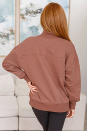 Leena Mock Neck Pullover in Cocoa