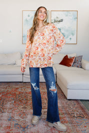 Marigold Dreams Floral Blouse