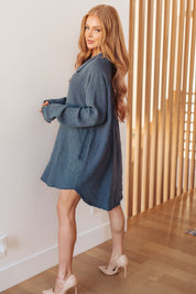 No Trepidation Mineral Wash Shirt Dress