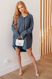 No Trepidation Mineral Wash Shirt Dress