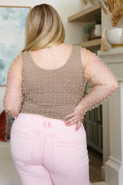 Pearl Diver Layering Top in Beige