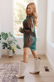 Shimmering Splendor Sequin Shirt Dress