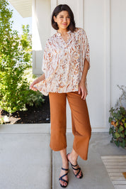Take a Chance Mixed Print Top