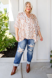 Take a Chance Mixed Print Top